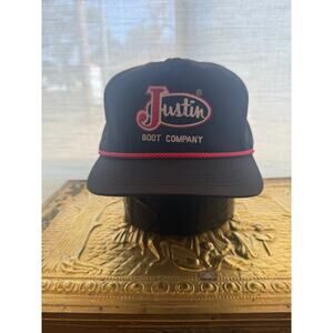Justin Boots Red Rope Trim Snap Back Hat